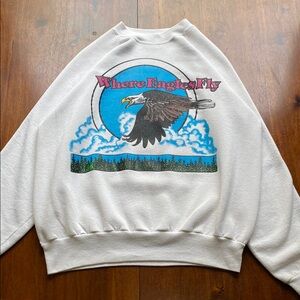 Vintage Where Eagles Fly Crewneck Sweatshirt Size XL